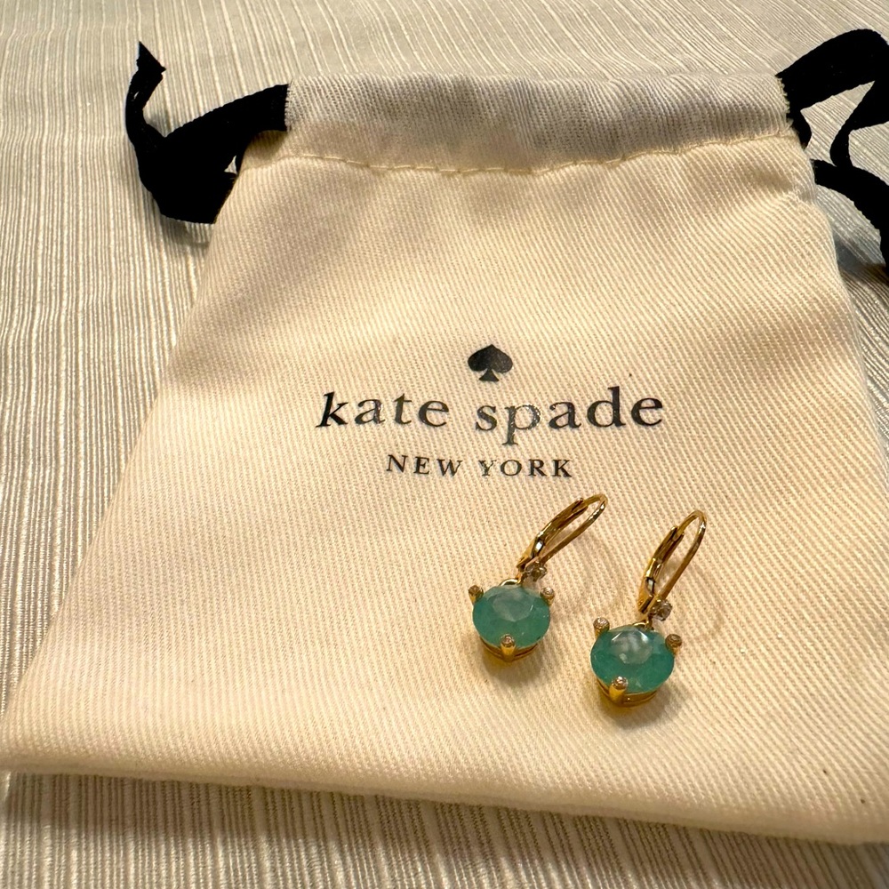 Kate Spade Aqua Gold Drop Earrings